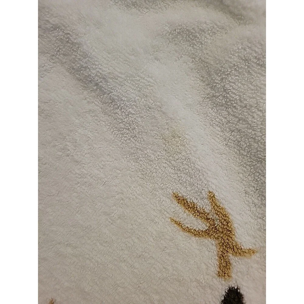 Vintage California Hand Prints Terry Tablecloth Roosters READ